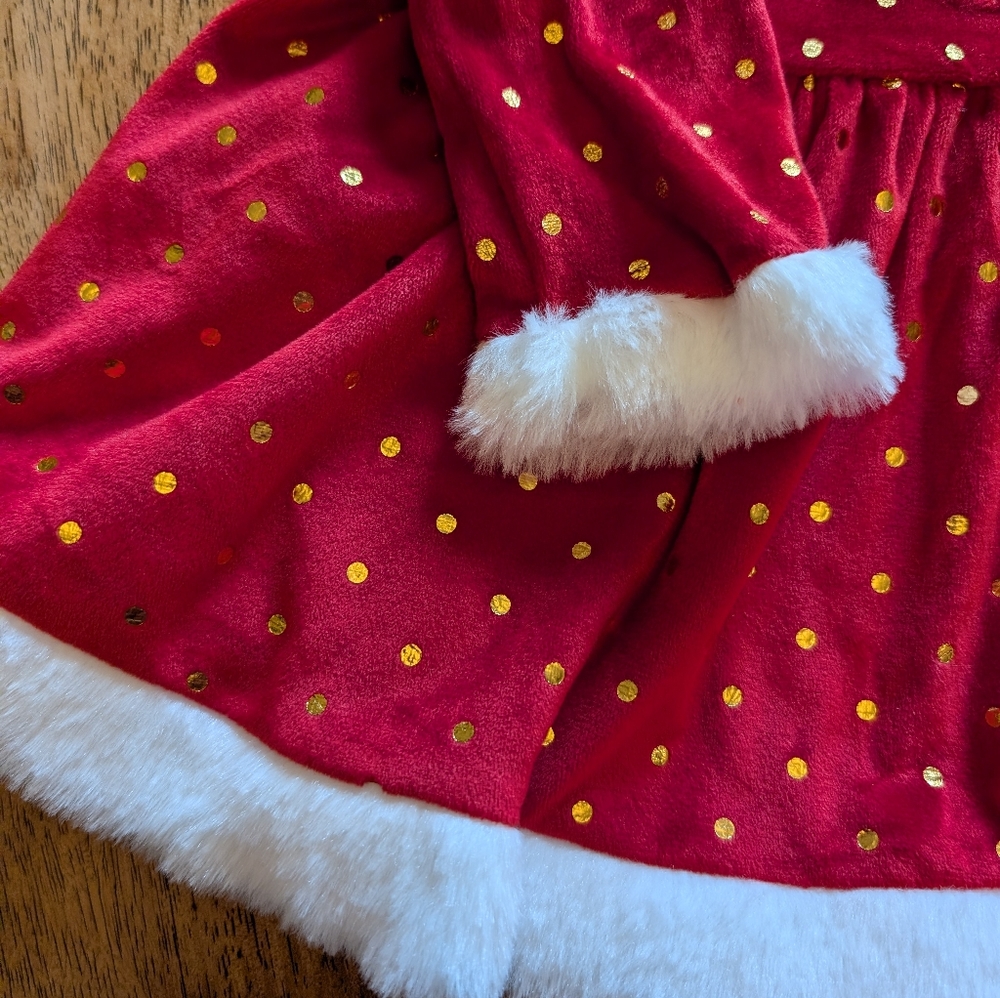 NWT! Baby Girl's Rudolph The Red Nosed Reindeer Soft Velour Christmas Dress Set - Picture 4 of 11